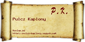 Pulcz Kaplony névjegykártya